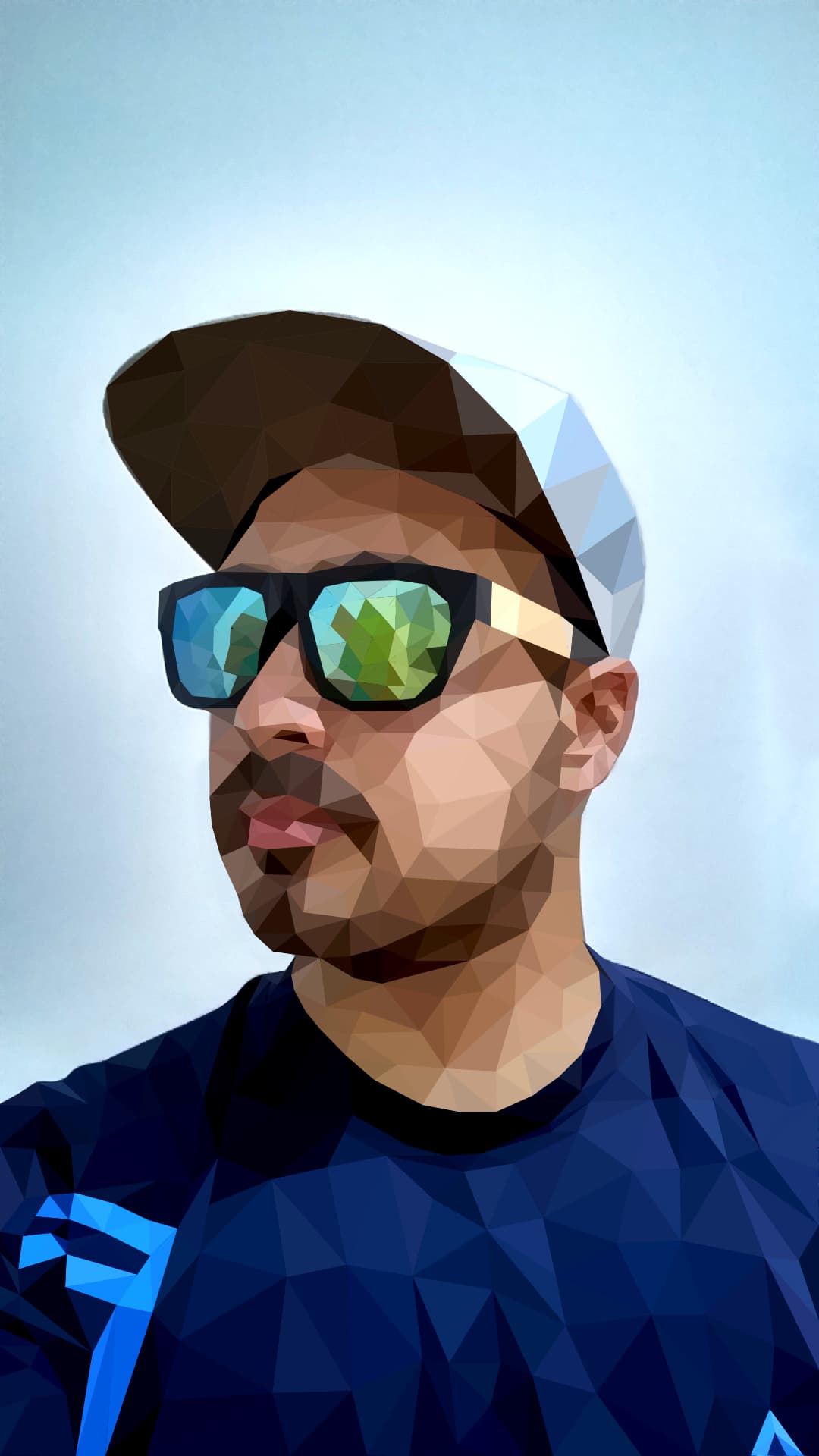 Low-poly portrait of Miguel Ruiz-Hansen